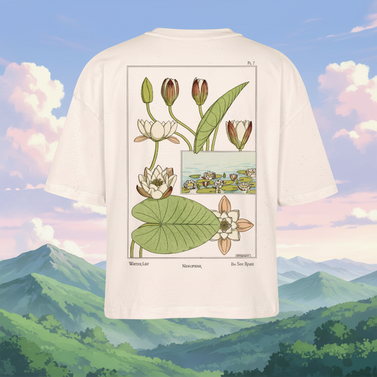 Wildviolett Seerose Boxy Shirt aus Bio-Baumwolle - Natur