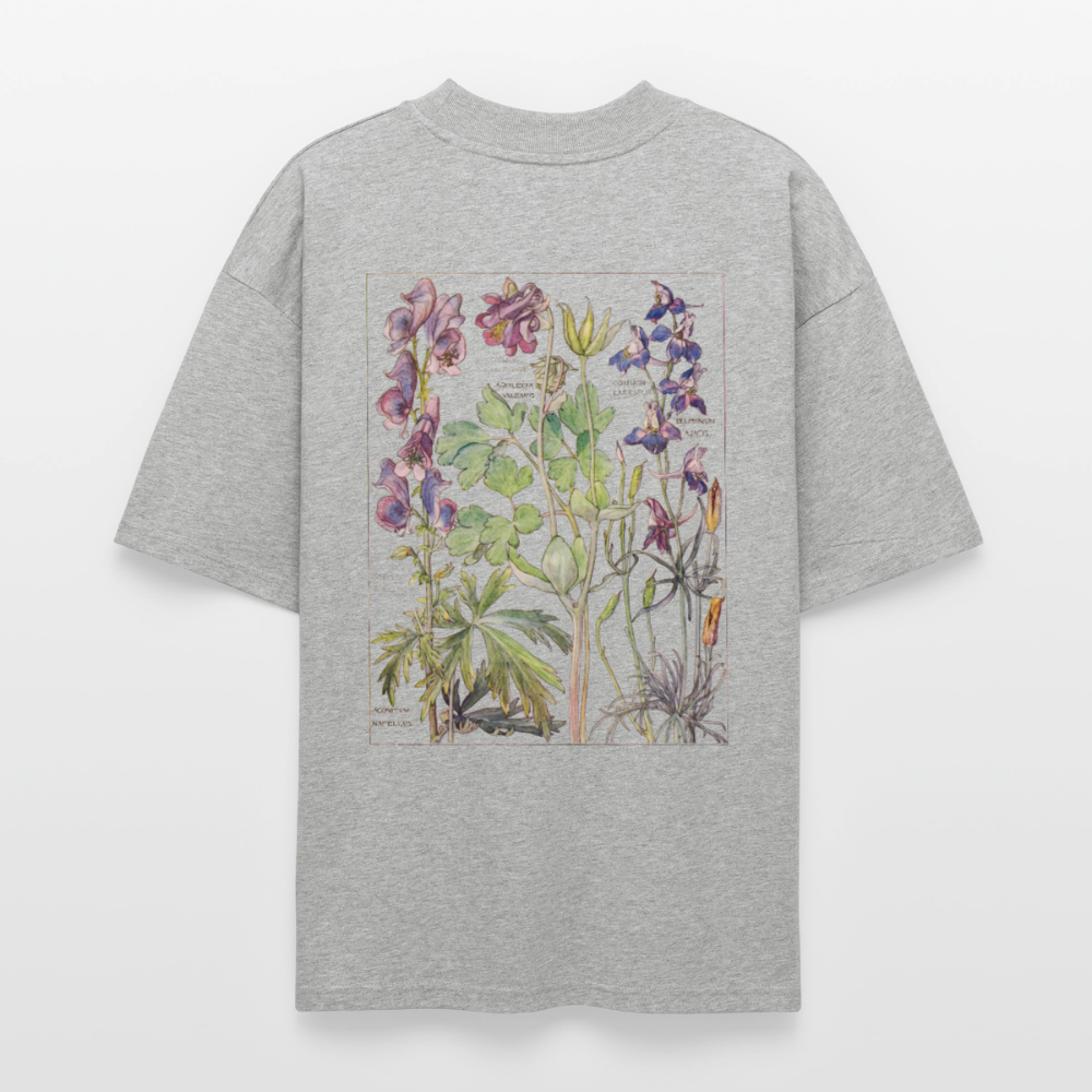 Wildviolett Wildflower Unisex Shirt - Grau meliert